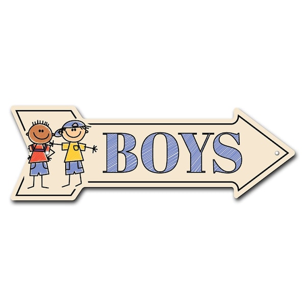 Boys Arrow Sign Funny Home Decor 36in Wide